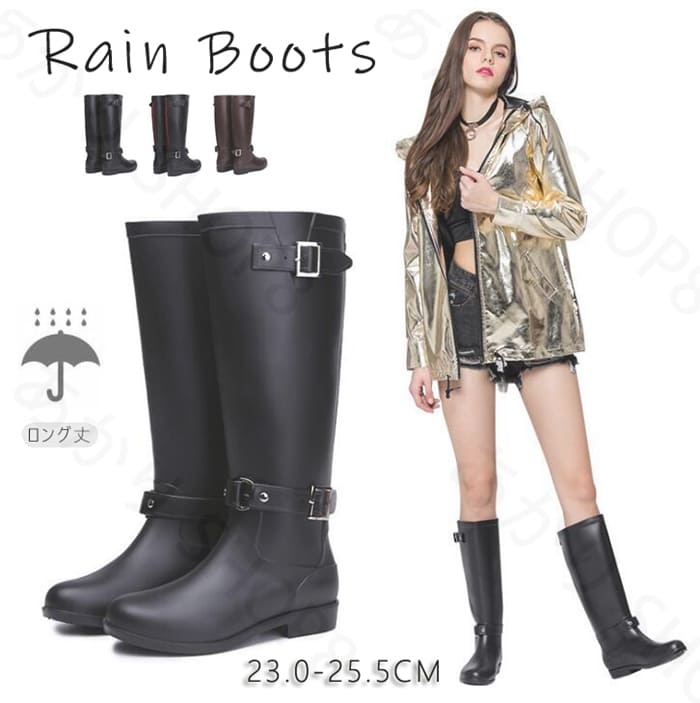 レインブーツ レディース 長靴　レインブーツ ロングレインブーツ 長靴 レディース 雨靴 ロング丈 ミドルブーツ ロングブーツ 防水 雨の日 梅雨 通学 通勤 外出 アウトドア PVC
