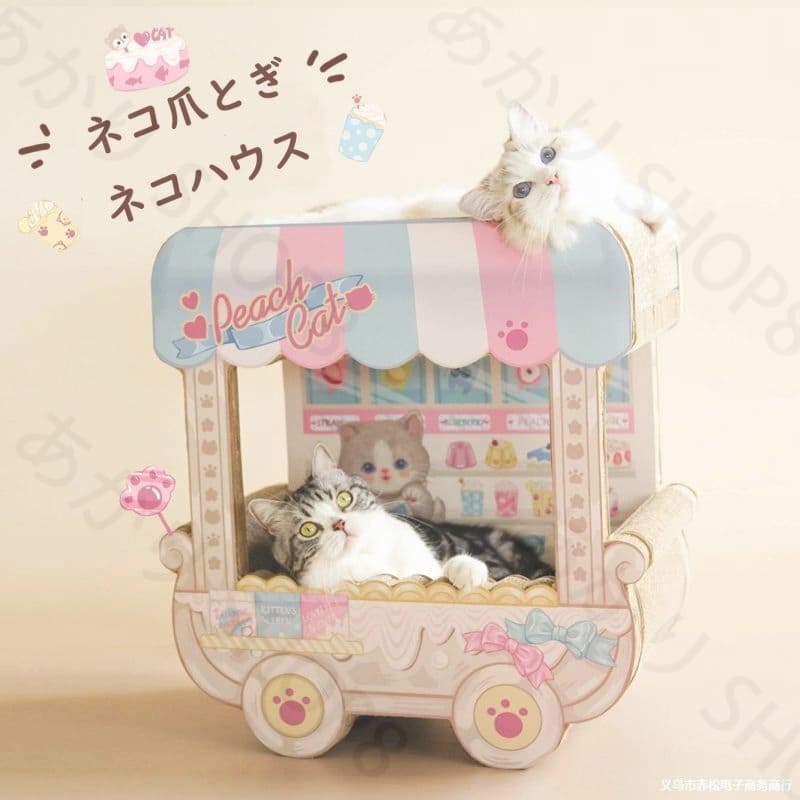 猫 爪とぎ ハウス キャットハウス ダンボール 組立不要 両用 猫用 多頭飼う 爪とぎ兼ベッド ストレス解消 猫箱 二層 ペット用品