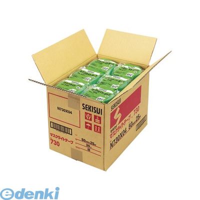 積水化学工業メーカーお問い合わせ：03-5521-0505【商品説明】●壁面の養生や仮止めにはマスキング用テープ。手切れが良く、軽く引き出せ作業効率アップ。引越しから小物の包装まで幅広く活躍。たっぷり使える30巻入。●寸法：幅50mm×長25m●テープ厚：0．15mm●材質：基材＝PEクロス，粘着剤＝アクリル系