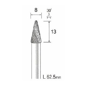 ミニターメーカーお問い合わせ：03-3633-7181ミニター BC4193 超硬カッター クロスカット φ8●先端径：φ8●粒度：#-●シャンク径:φ6●最高回転数：30000●入り数：1●特長：●クロスカット●切削抵抗が少なく、刃の欠けが少ない刃形状です。●切削性、耐摩耗性、耐久性に優れている超硬カッターです。●適合素材：工具鋼、一般鋼、ステンレス、アルミニウム、銅●minimo●SFIDA