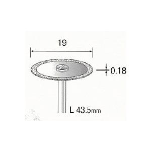 ミニターメーカーお問い合わせ：03-3633-7181●先端：φ19●粒度：#400●シャンク径：φ3●最高回転数：15000●入り数：1●スピーディーで優れた切断能力を持つカッティング工具です。●ステンレス基板により安全性と安定性を高め、磨耗によるサイズ変化もありません。●適合素材：セラックス、ガラス、工具鋼、合金鋼、超硬合金、サーメット