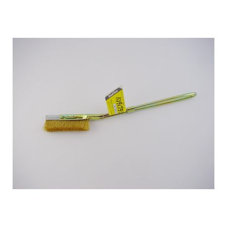 【商品説明】●多様な用途に使用される手作業ブラシです。あらゆる場面でサビ落とし、汚れ落とし等に使われています。●全長（mm）：210●ブラシ部（mm）：60●毛丈（mm）：15●線材：真鍮線●先端工具