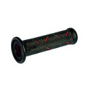 デイトナ DAYTONA 98037 PRO−GRIP スーパーバイクグリップ#717 耐震GEL 122mm 貫通 ブラック/レッド