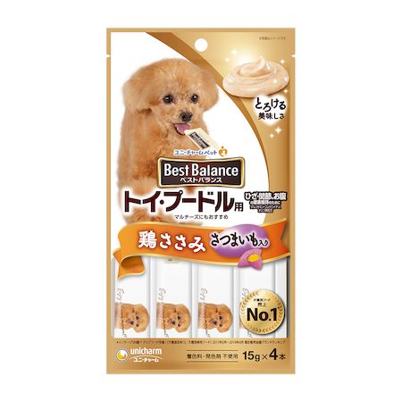 ユニ・チャーム 4520699601532 ベストバランスおやつ トイ・プードル用 ささみ入り 15g 4入