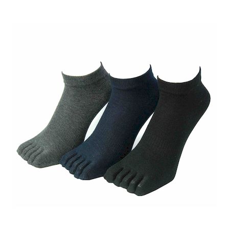 PAX-ASIAN 808D 銀マジック5本指スニーカー丈無地3P 大きめ(4.0)