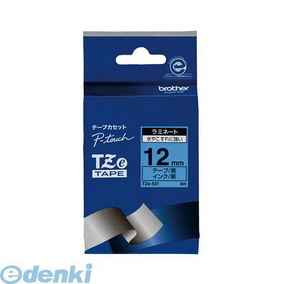 BROTHER（P-Touch ） - ブラザー販売 TZE-531 ピータッチテープ12mm青／黒【1巻8m】 TZE531