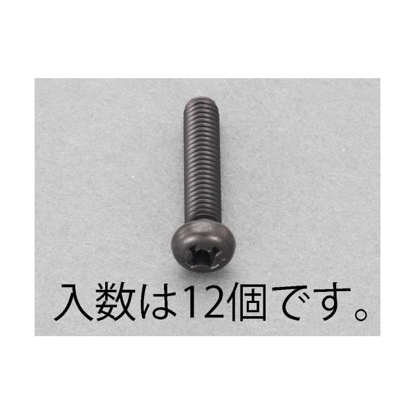 エスコ EA949TE-420 M4x20mm　ナベ頭小ねじ ステンレス／黒色／12本 EA949TE420【キャンセル不可】