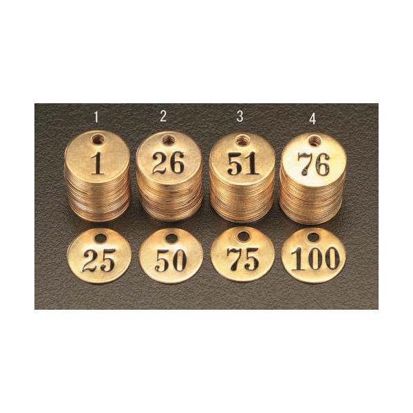 Key Holder - (LINEクーポン有)【即納在庫品】「直送」【個人宅配送不可】 エスコ EA591HH-7 直送 代引不可・他メーカー同梱不可 151-17525mm丸25枚組ナンバーチェック EA591HH7【キャンセル不可】