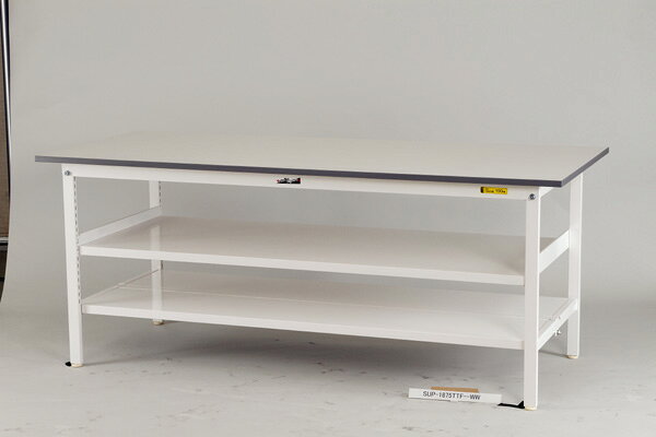 (LINEクーポン有)【個人宅配送不可】山金工業 SUP-1545TF-WW 直送 代引不可・他メーカー同梱不可 車上渡し ワークテーブル 作業台 150シリーズ 中間棚板付 W1500*D450*H740 SUP1545TFWW