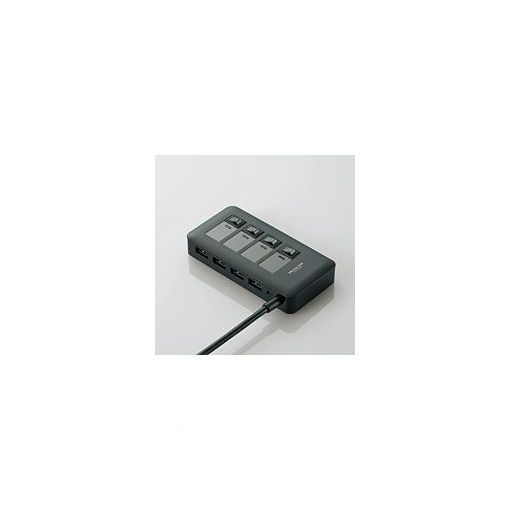 【スーパーSALEサーチ】ELECOM エレコム U3H-S409SBK USB3.0対応個別スイッチ付き4ポートUSBハブ U3H-S409SBK U3HS409SBK