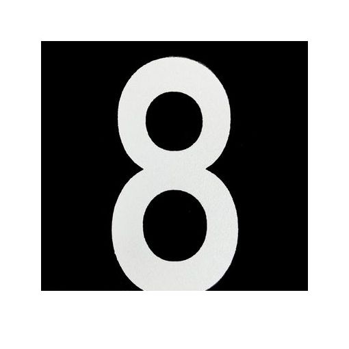 &nbsp; 新富士バーナー &nbsp; 0533-75-5000 ●新富士バーナーロードマーキング用ナンバー。●Sサイズ。●数字の「8」マークです。●サイズ：110mm x 210mm●カラー：白●新富士バーナー製、バーナーの熱で強力に沈着する路面表示材。●新富士バーナーロードマーキング用ナンバー●「簡単」・・・マスキング不要！●「強力」・・・ペイントタイプの6倍の強度！●「低コスト」・・・長持ちだから低コスト！●材質：熱可塑性樹脂・炭酸カルシウム・体質顔料●原産国：日本