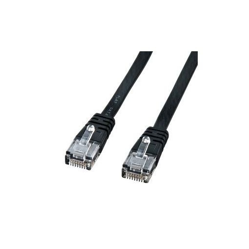 サンワサプライ KB-FL6-01BKN カテゴリ6フラットケーブル1m ブラック KBFL601BKN