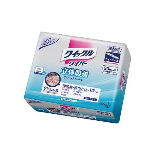 KKI0801 クイックルワイパー立体吸着ウェットシート 業務用 30枚入 4901301510440 KKI0801 クイックルワイパー立体吸着ウェットシート 業務用 30枚入 4901301510440
