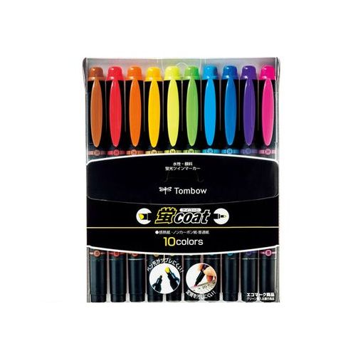 トンボ鉛筆 WA-TC 10C 蛍光マーカー蛍COAT 10C【1セット】 WATC 10C