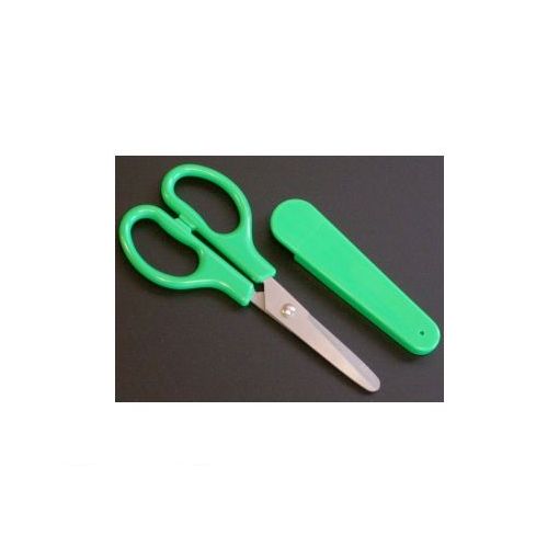 木村刃物 V5-135LC グリーン キャップ付きこどもはさみ　左手用　緑【1丁】 V5135LCグリーン