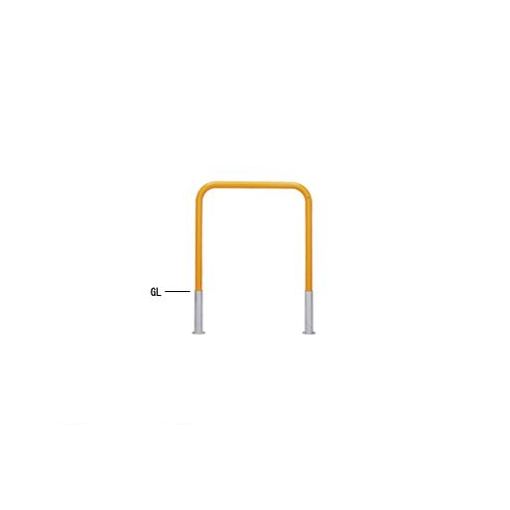 【個人宅配送不可】【個数：1個】帝金 Teikin 80-C W 直送 代引不可・他メーカー同梱不可 スチール製バリカー　横型・コノ字型・アーチ型・U字型車止めポール スタンダードタイプ φ42.7×t2.3 W700 H650 mm 白色 80CW