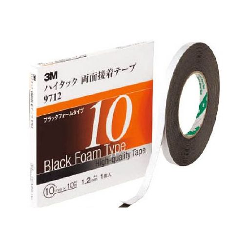 胶带, 粘合用具 - 【即納在庫品】「直送」3M 97127AAD ハイタック両面接着テープ 9712 7mmX10m 黒 2巻入り