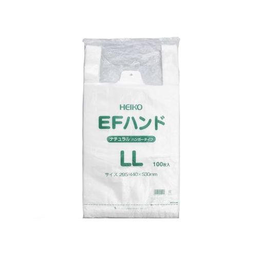 【商品説明】■伸びにくく破れにくい、安心品質。■中身が確認できる半透明タイプ。■持ち手長：150mm■材質：中低圧PE■寸法：縦530×横295×マチ145mm■厚：0．017mm■半透明■100枚