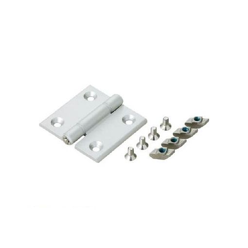 スガツネ工業03-3851-1122【商品説明】【特長】■アルミ合金製丁番AS-HG-AL型をアルミフレームに取り付ける際に必要な部品をセットにしたものになります。【用途】■アルミフレーム、半導体製造装置関連、クリーンルーム他【仕様】■全長(mm):68■幅(mm):57■厚み(mm):3.8■ねじ穴数:4■穴径(mm):?5.5穴?11皿【仕様2】■適合アルミフレーム：溝幅8、10mm【材質／仕上】■本体：アルミニウム合金／シルバーアルマイト処理■回転軸：ステンレス鋼（SUS303）／素地■ブッシュ：ポリアセタール（POM）／ナチュラル■ワッシャー：PEEK樹脂／ナチュラル■E型止め輪：ステンレス鋼（SUS304）【セット内容／付属品】■丁番AS-HG-AL-M3040：1ヶ、ASナットAS-10M5：2ヶ、六角穴付皿ボルトM5×16：2ヶ、ASナットAS-8M5：2ヶ、六角穴付皿ボルトM5×12：2ヶ【注意】■AS-HG-AL型の仕様を記載しています。　