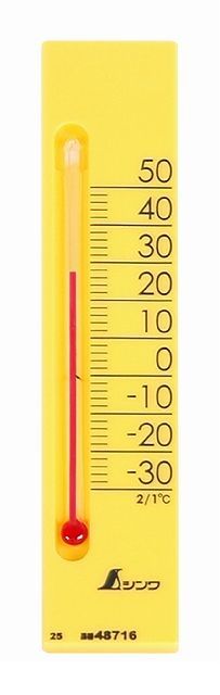 &nbsp; シンワ測定 &nbsp; 0120-666-899 【商品説明】●用途湿度の測定に使用する湿度計●機能マグネット付、又は付属の両面接着スポンジを裏面に貼り付けて、色々な場所に設置できます。冷蔵庫用としてもお使いいただけます。●仕様●精度：±2℃●測定範囲：-30〜50℃●1目盛：2℃●材質●本体：スチロール樹脂●度管：ガラス●感温液：着色精製白灯油手軽に温度管理ができます。用途以外使用しないでください。　