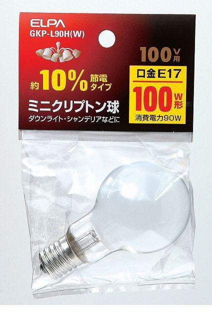 &nbsp; 朝日電器 &nbsp; 042-473-0159 【商品説明】【仕様】●定格：　・電圧　100V　・消費電力 90W　・寿命：約2,000時間●本体サイズ：　・全長：81mm　・バルブ径：45mm　・口金：E17●入数：1個●カラー：ホワイト●【特徴】●100W形●約10％節電タイプ●ダウンライト・シャンデリアなどに●アルゴンガスよりも熱伝導率の低いクリプトンガスの封入で、長寿命を実現した電球です。外径のコンパクト化によってスポットライト、ダウンライトなど幅広く使用できます。●サイズ（高さ）ミリ：140●サイズ（幅）ミリ：82●サイズ（奥行）ミリ：45●重量（グラム）：23　