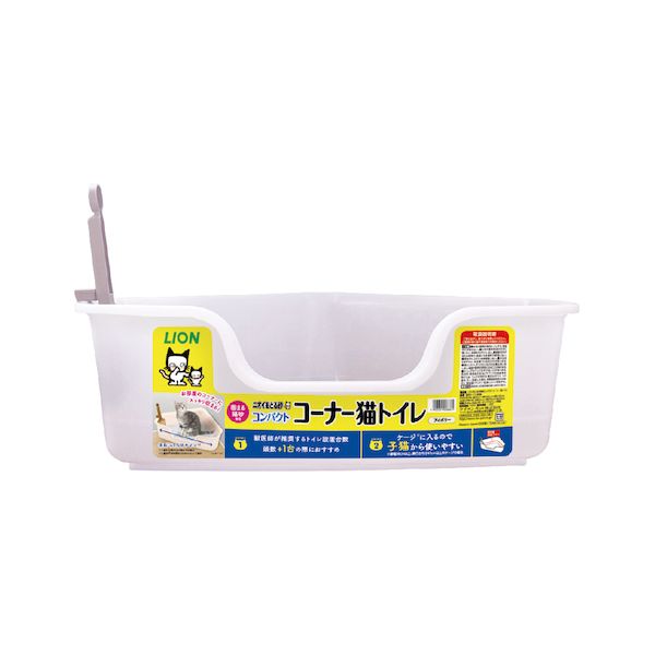 ライオンペット 4903351008861 ニオイをとる砂専用 コンパクトコーナー猫トイレ