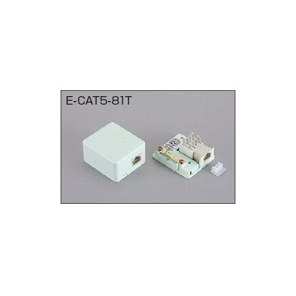 三和電気工業 E-CAT5-81T RJ−45アウトレット【ロ−ゼット】 1コ口 CAT5E 【サンワD】 ECAT581T