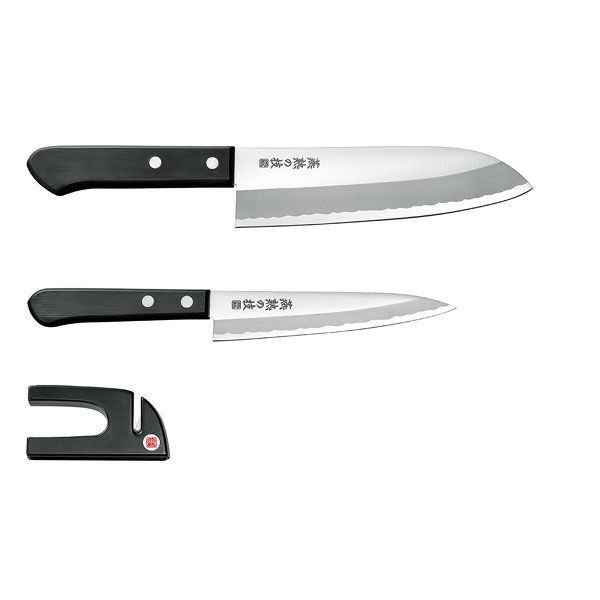 よこやま 4965220201643 燕熟の技 三徳包丁165mm＆ペティナイフ135mm＆ミニ研ぎ器 EJH−400【キャンセル..