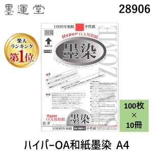 【即納在庫品】墨運堂 28906 【10個入】 ハイパーOA和紙墨染 A4