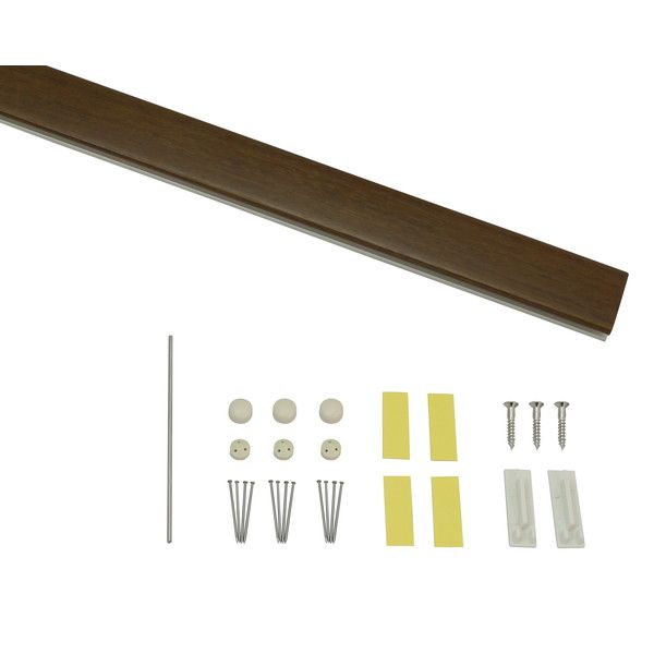 【商品説明】●650mm●木目調ブラウン●安全耐荷重：5kg●レールのみ額縁　壁　インテリア　ピクチャーレール