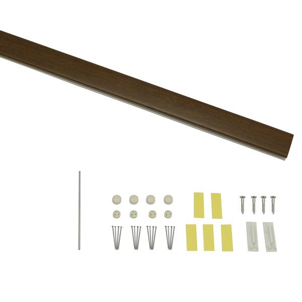 【商品説明】●1000mm●木目調ブラウン●安全耐荷重：5kg●レールのみ額縁　壁　インテリア　ピクチャーレール