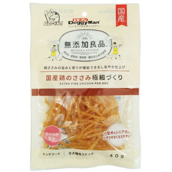 ドギーマン 4976555822533 無添加良品 国産鶏のささみ極細づくり 40g