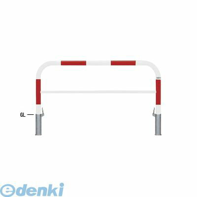 (LINEクーポン有)【個人宅配送不可】帝金 Teikin 82P3-15 R&W 直送 代引不可・他メーカー同梱不可 スチール製バリカー 横型・コノ字型・アーチ型・U字型車止めポール スタンダードタイプ 中桟付・中桟あり φ60.5xt2.8 W150