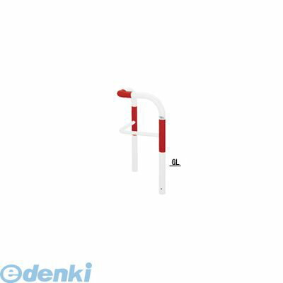 【個人宅配送不可】帝金 Teikin 82R-A3 R&W 直送 代引不可・他メーカー同梱不可 スチール製バリカー　横型・コノ字型・アーチ型・U字型車止めポール スタンダードタイプ 中桟付・中桟あり　φ60.5xt2.8 W500×500 H650 mm 赤白色 82RA3R&W
