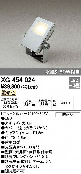 オーデリック ODELIC XG454024 LED投光器 スポットライト 防雨型 エクステリアライ...