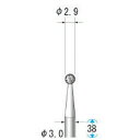 【即納在庫品】「直送」ナカニシ 24611 超硬アロイカッター 球 オール超硬 刃径3.0mm 刃長2.8mm 24611 297-4258