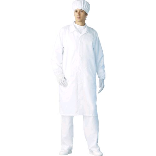 【即納在庫品】「直送」東洋リントフリー 株 Linet FH206C01L クリーンコート L ホワイト 388-2179