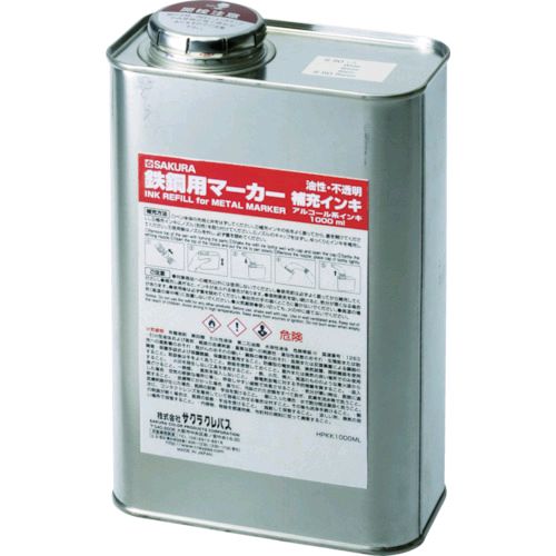 【即納在庫品】「直送」サクラクレパス サクラ HPKK1000ML49BK 鉄鋼用マーカー補充インキ 黒 384-8060