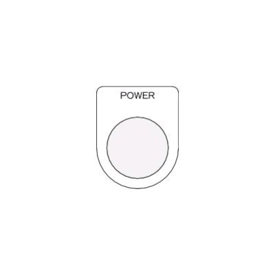 【あす楽対応】「直送」IM P2234 押ボタン／セレクトスイッチ メガネ銘板 POWER 黒 φ22．5 40×30×2mm