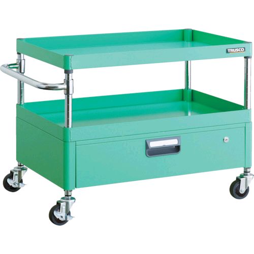 トラスコ TRUSCO PEW-672V-YG ツールワゴン フェニックスワゴン 省音 750X500XH600 1段引出付 ヤンググリーンPEW672VYG8000