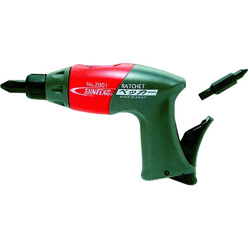 【即納在庫品】「直送」新亀製作所 サンフラッグ NO2001 ペッカーラチェットドライバー