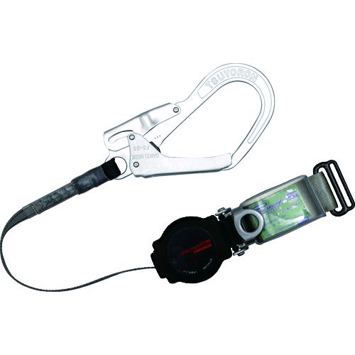 藤井電工メーカーお問い合わせ：0795-48-3360【特長】●胴ベルト用第一種ショクアブソーバー付き墜落制止器具用ランヤードです。●織ロープの繰り出しから収納までを片手で操作できるワンハンド(片手操作)機構を搭載しています。●ベルト巻き取り用操作ボタンが無く、ベルトを少し引き出し力を緩めると巻き取ります。【用途】●フルハーネスが使えない落下高さにご使用ください。【仕様】●径(mm)：15●長さ(mm)：1700(ショックアブソーバ含）●フック口開き(mm)構造物側：50●フックタイプ：アルミ合金【仕様2】●厚生労働省「墜落制止用器具の規格」適合品●ワンタッチ機能付●ランヤード種別：タイプ1【注意】●装備体重100kgまでの方用です。【原産国】日本
