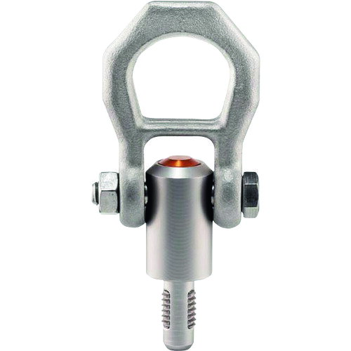 【特長】●ボタンを押すだけで簡単にリフティング・ピン(吊り具)を着脱することができます。●アイボルトに比べて着脱が素早く簡単です。●取付はボタンを押してネジ噛み合い部をネジ穴(並目)に挿入します。●アイボルトと比べて、都度のねじ込み、外し作業が不要となります。【用途】●冶具、金型、建設材料運搬用、アイボルトの代用に。【仕様】●ねじ径：M10●使用荷重(kN)：3.9●幅(mm)：49●長さ(mm)：107.5●耐荷重F1(kN)：3.9●首下長(mm)：20●厚さ(mm)：21.5【材質／仕上】●ピン・シャックル：ステンレス鋼●バネ：ステンレス鋼●押しボタン：アルミニウム（オレンジ酸化皮膜処理）【注意】●ピンは首下まで差込み、最後までねじ込み使用してください。●ピンの差し込み後、オレンジ色のボタンが初期位置に復帰している事、ねじ部が完全にクランプされている事を確認してからご使用してください。●ねじ部が完全にクランプされていない場合には、ワークが落下する恐れがあります。ご使用前に必ず使用説明書をお読みください。●鋼鉄製のねじ穴のみに使用してください。●耐荷重F1(kN)は垂直引張方向での数値です。【原産国】ドイツ
