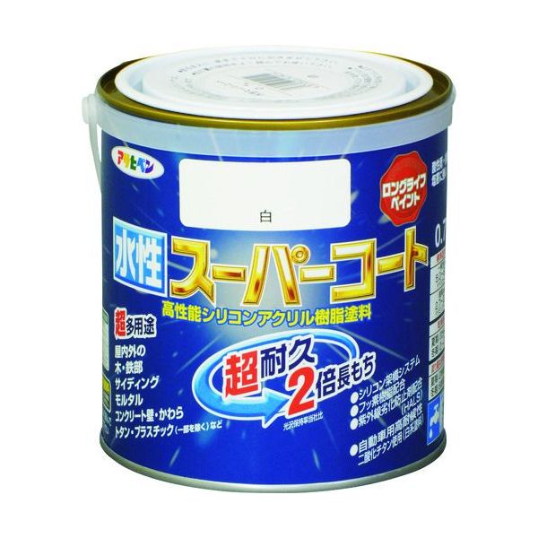 【即納在庫品】「直送」アサヒペン 4970925414212 水性スーパーコート 0.7L 白 4970925414212