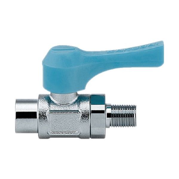 【即納在庫品】「直送」カクダイ 6518036 ミニチュアボールバルブ 呼び径 A Rc1／4 全長49．4 ブルー