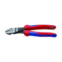 【即納在庫品】「直送」クニペックス KNIPEX 7422-200TBK 強力型ニッパー 落下防止 12度 オフセット型 200mm 7422200TBK