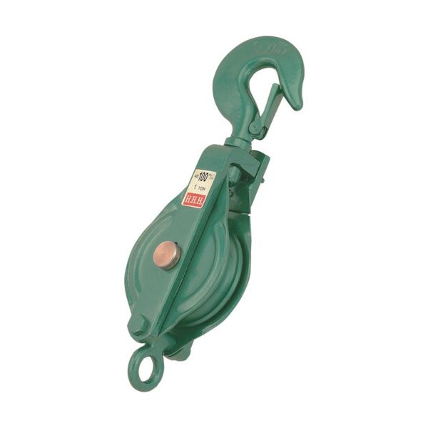 (LINEクーポン有)【即納在庫品】「直送」スリーエッチ HHH 75X1S 強力型滑車一車スナッチ フック型75mm..