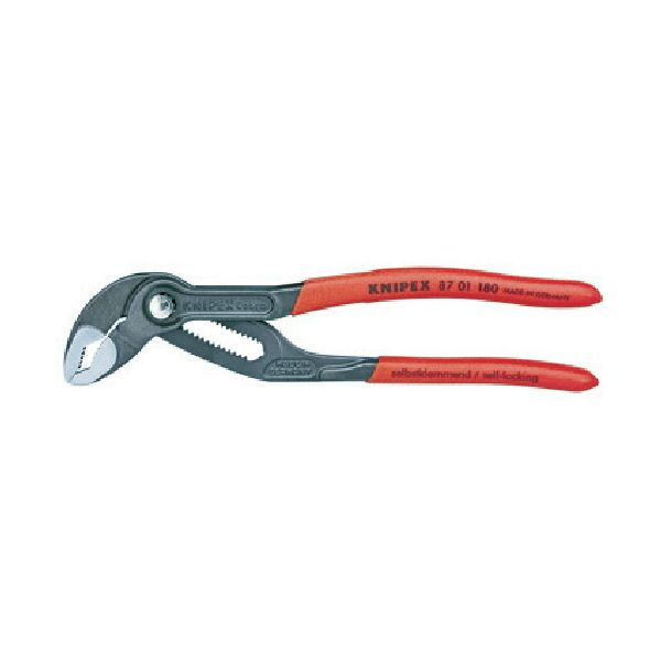【即納在庫品】「直送」KNIPEX 8701-180 ウォーターポンププライヤー コブラ ソフ...