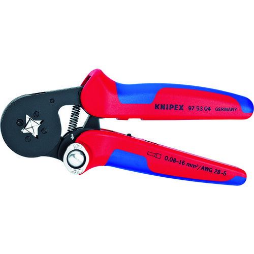 【即納在庫品】「直送」KNIPEX 9753-04 9753−04　エンドスリーブ用自動調整圧着ペンチ 975304