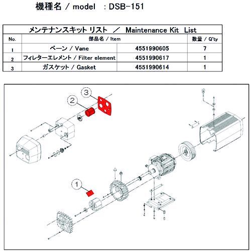 ڤбۡľULVAC DSB-151 MAINTENANCEKIT ݥѥƥʥ󥹥å DSB151 DSB151MAINTENANCEKIT Хå Хå 1